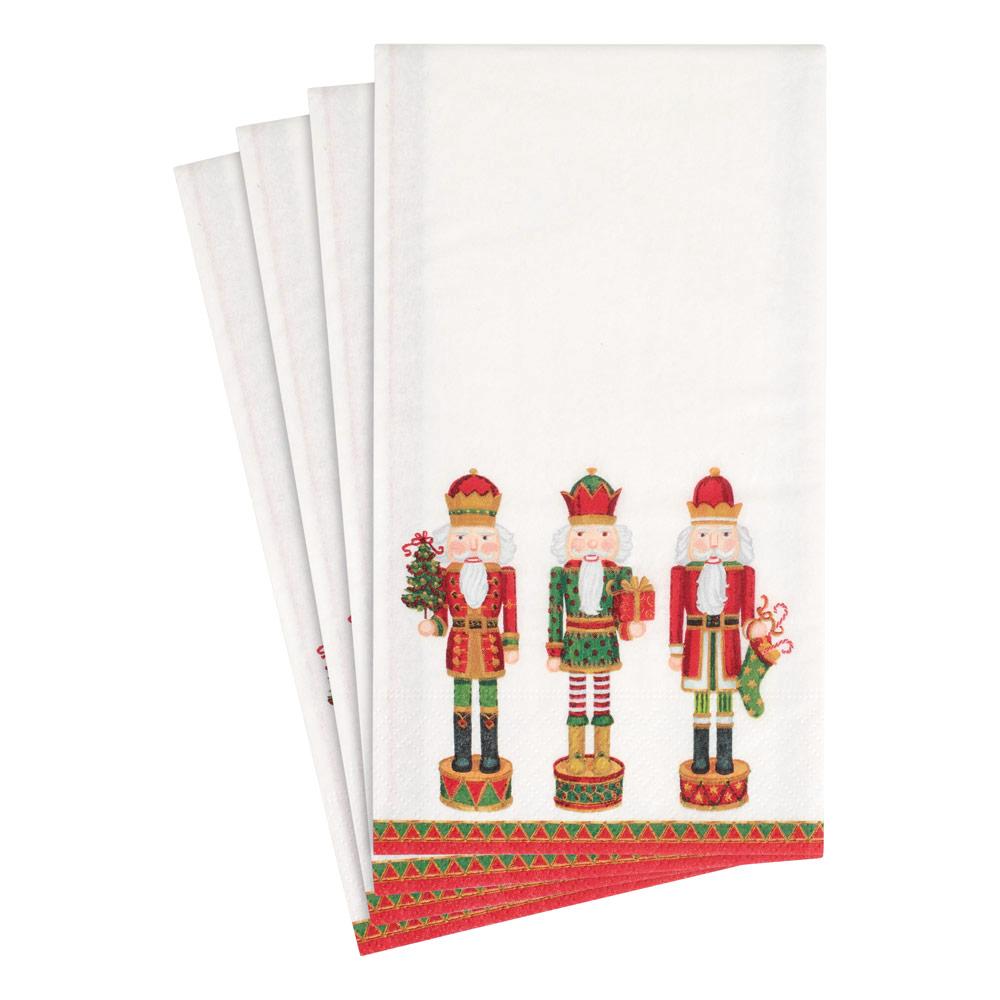 Nutcracker Parade Paper Guest Towel Napkins in White .- 15 Per Package - touchGOODS