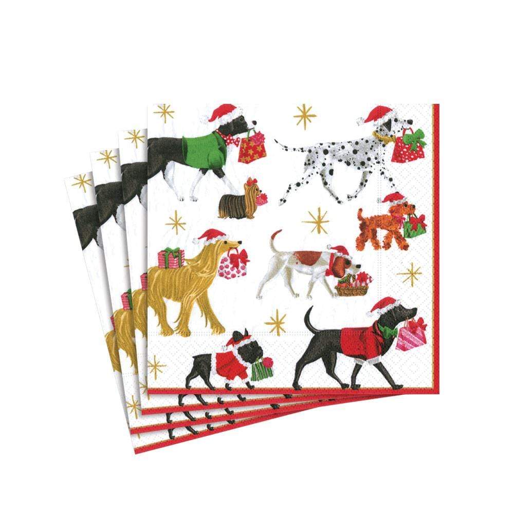 Christmas Delivery Paper Cocktail Napkins in White - 20 Per Package - - touchGOODS