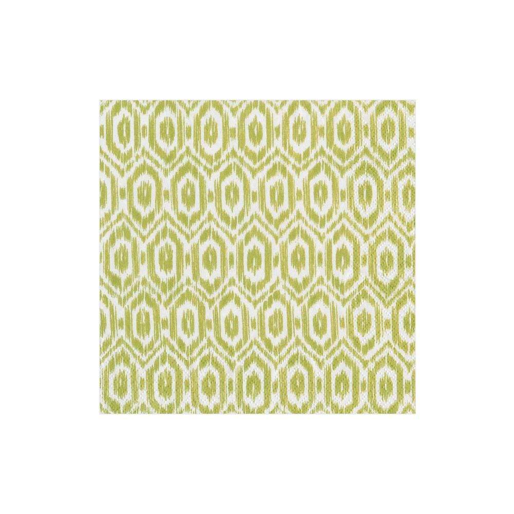 Amala Ikat Paper Cocktail Napkins in Green - 20 Per Package - touchGOODS