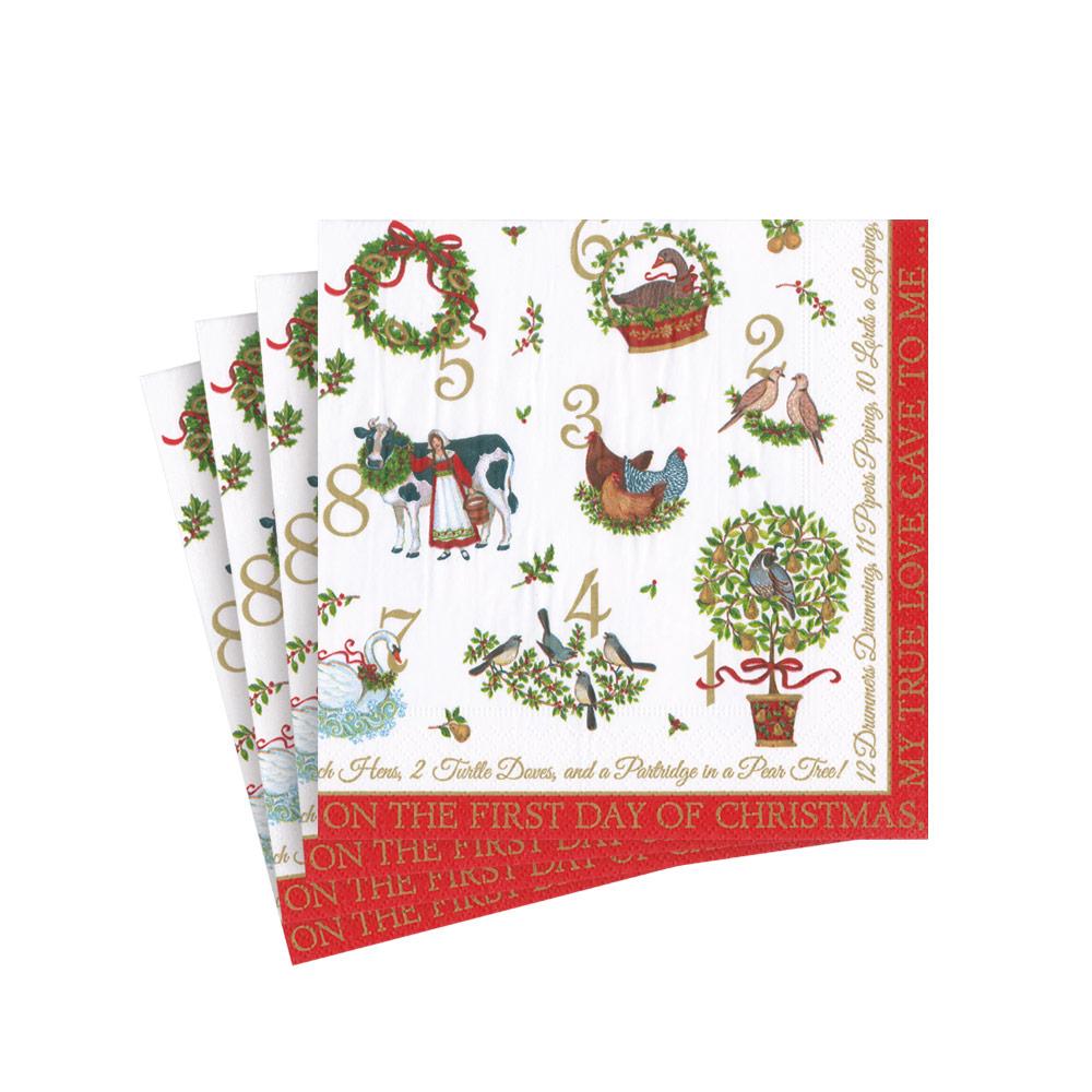 On the 12th Day Paper Cocktail Napkins- 20 Per Package 