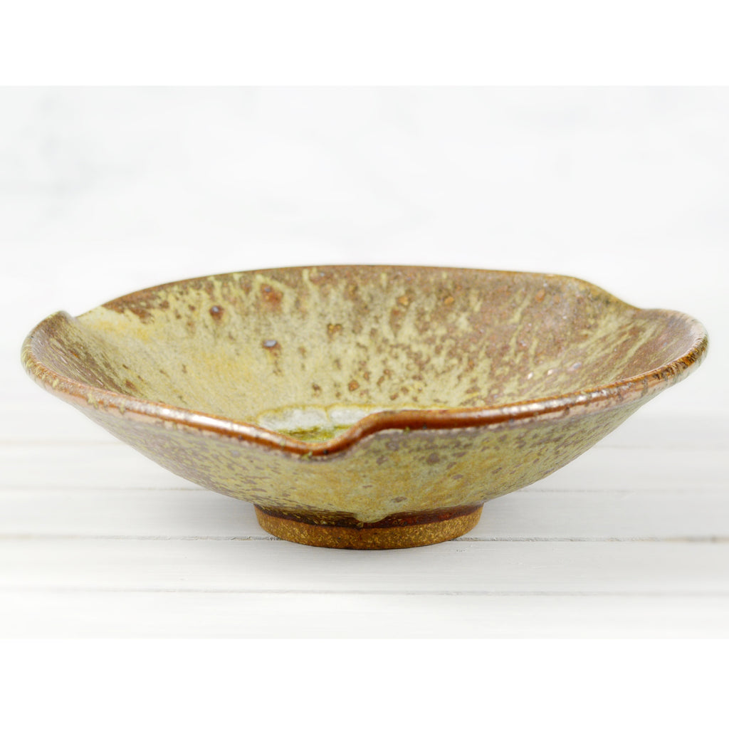 3 Pinch Rimmed Bowl with Glass - Sienna & Black 14" - touchGOODS
