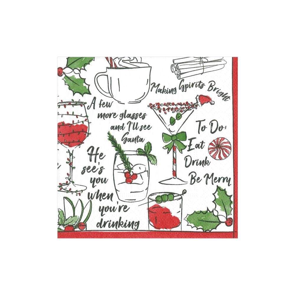 Holiday Spirits Paper Cocktail Napkins- 20 Per Package - - touchGOODS