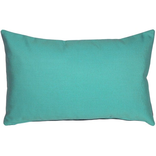 Aruba Turquoise Sunbrella Outdoor Lumbar Pillow 12" x 19" - touchGOODS