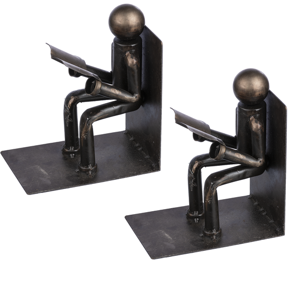 Iron Figure Reading Bookend Pair | touchGOODS
