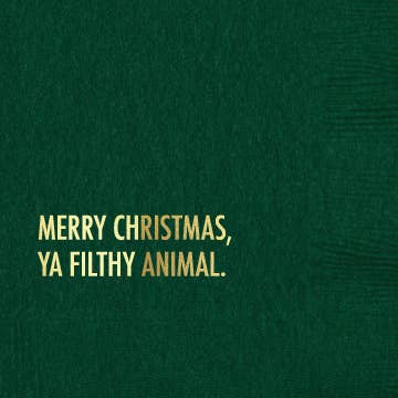 Filthy Animal Christmas Napkin. Cocktail Napkins - touchGOODS