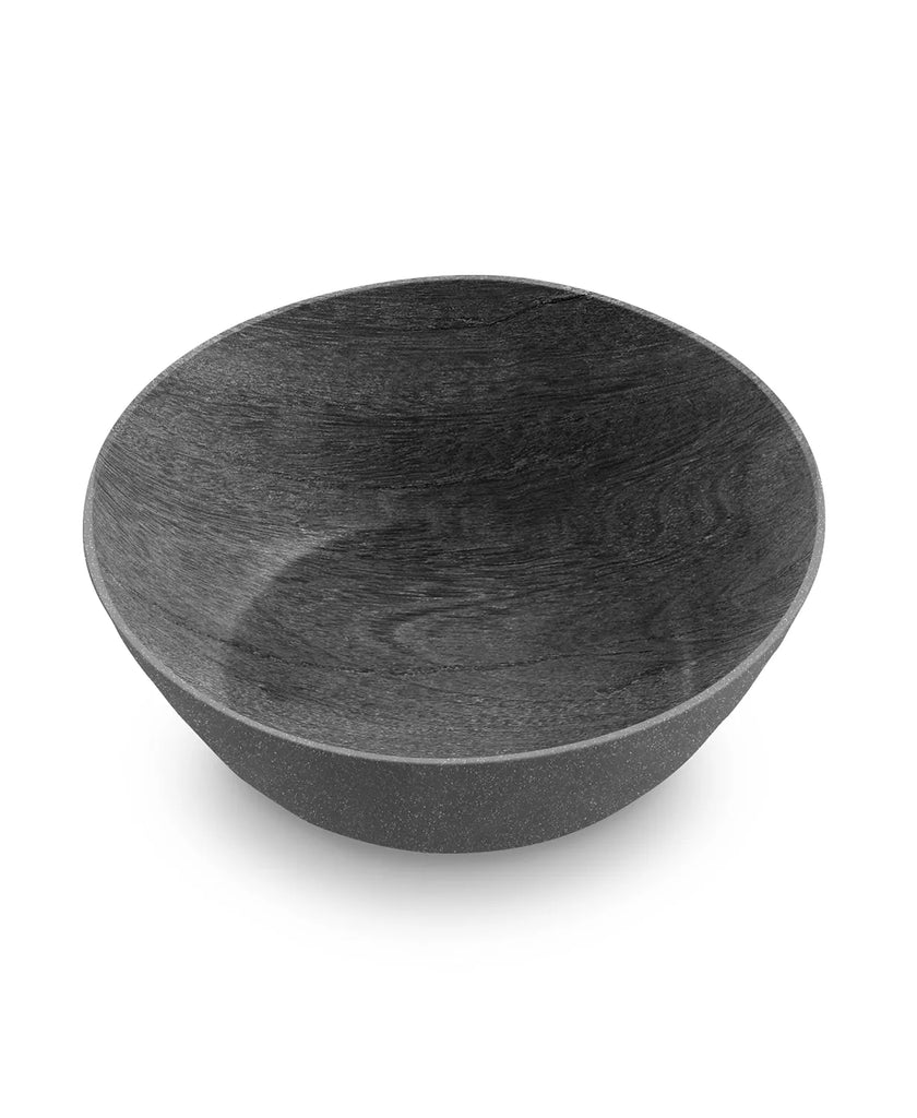 Faux Real Blackened Wood Low Bowl 7.5" - touchGOODS