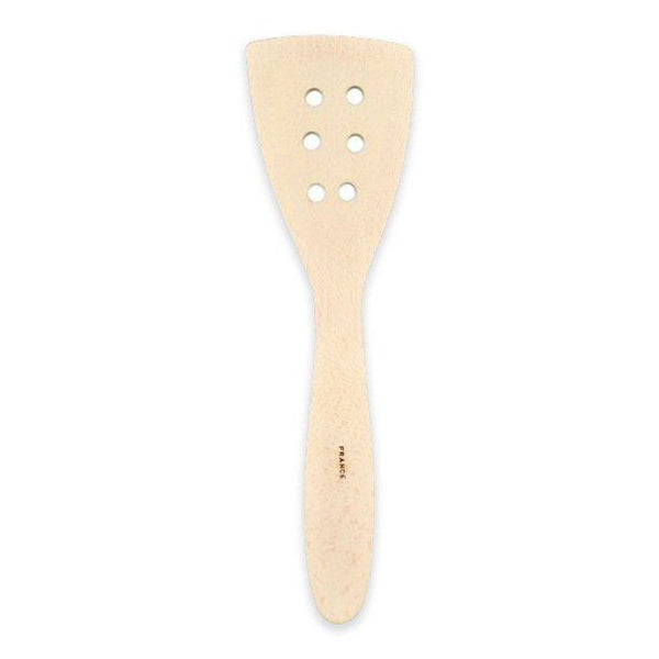 12" Beechwood Large Curved Wooden Spatula / Turner with Holes - touchGOODS