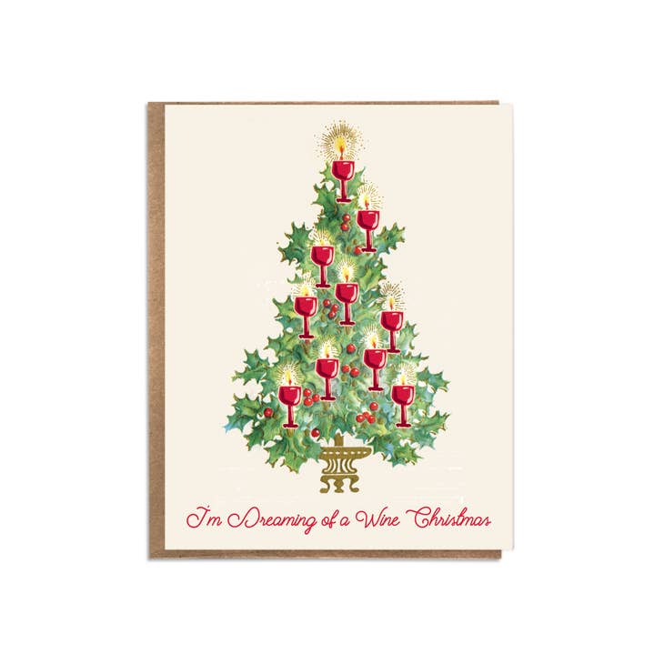I'm Dreaming of a Wine Christmas; Wine Lover Holiday Card - touchGOODS