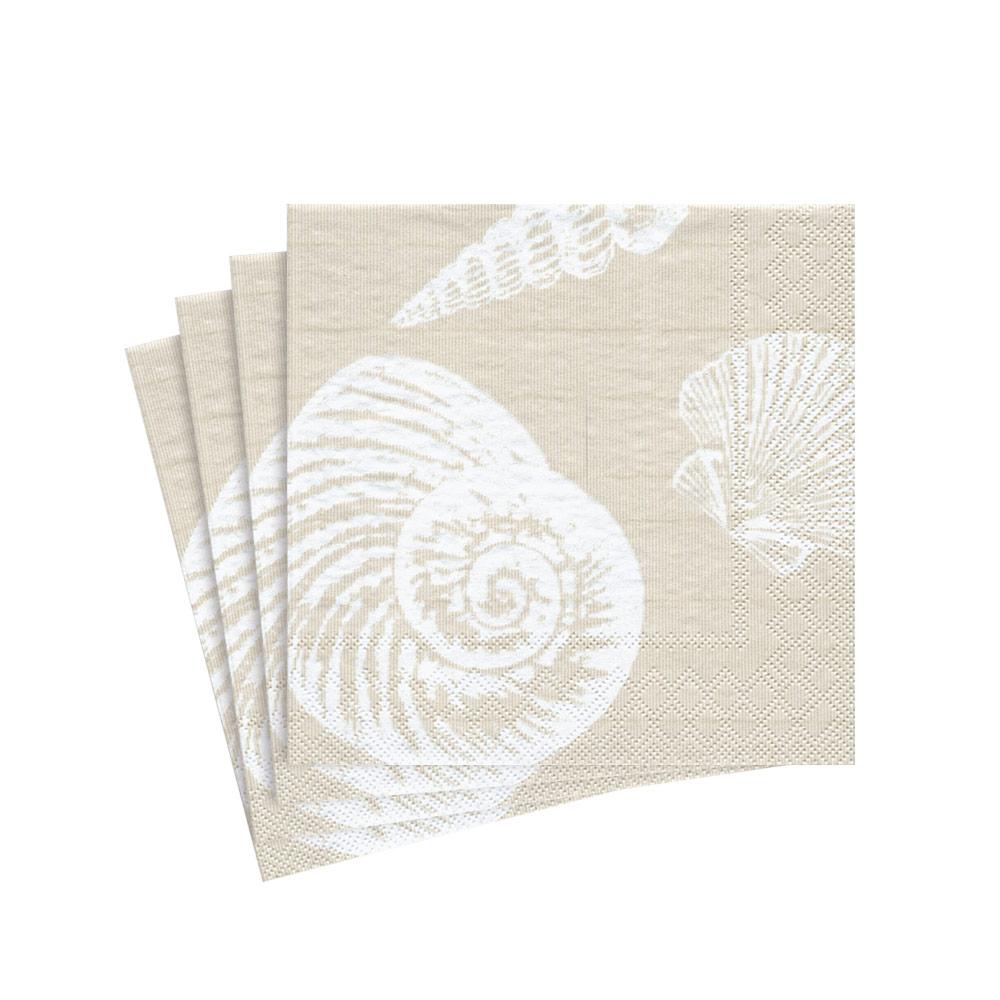 Shells Paper Cocktail Napkins in Sand - 20 Per Package - touchGOODS