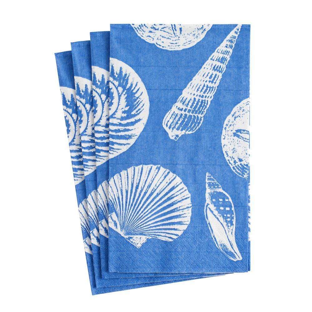 Shells Paper Guest Towel Napkins in Ocean Blue - 15 Per Package - touchGOODS