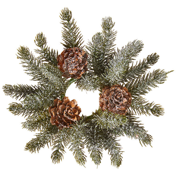 ICED PINE AND PINECONE CANDLE RINGS - touchGOODS