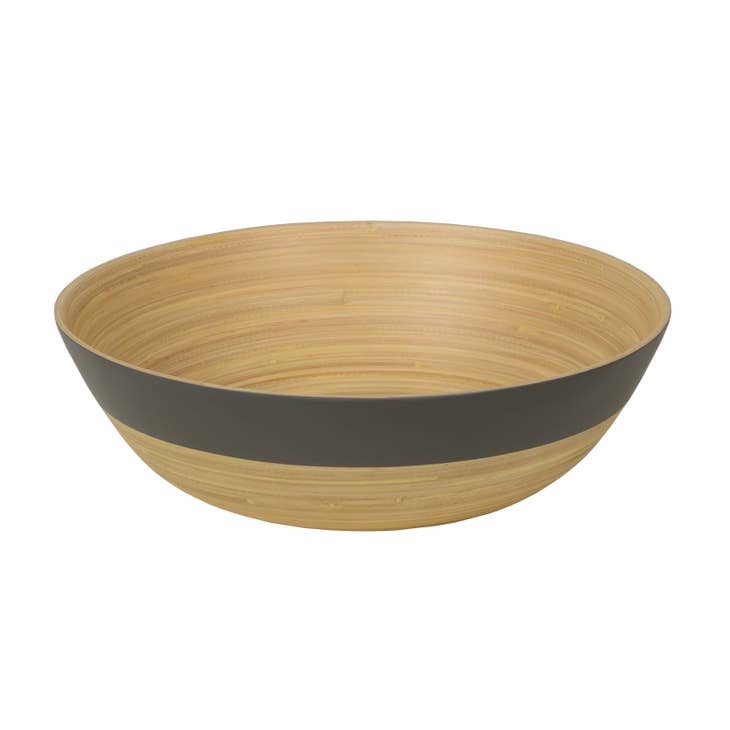 Large Shallow Matte Bamboo Serving Bowl - touchGOODS