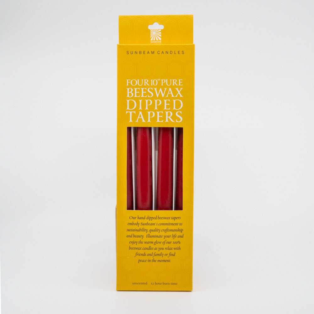 Beeswax 10" Dipped Tapers ~ Red - touchGOODS