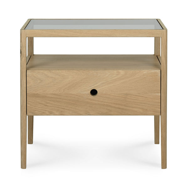 Oak Spindle Bedside Table - touchGOODS