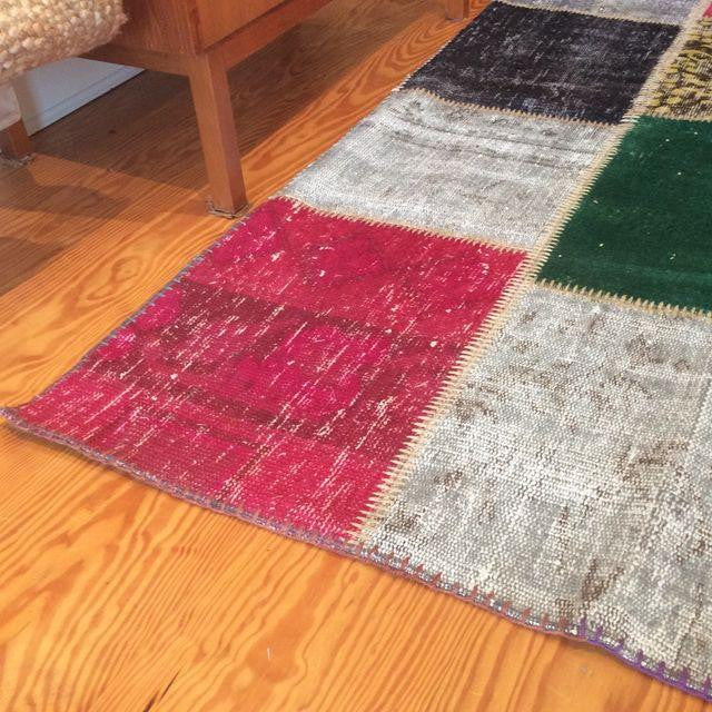 Vintage Turkish Over-Dyed Patchwork Area Rug 71ʺ × 48ʺ | touchGOODS