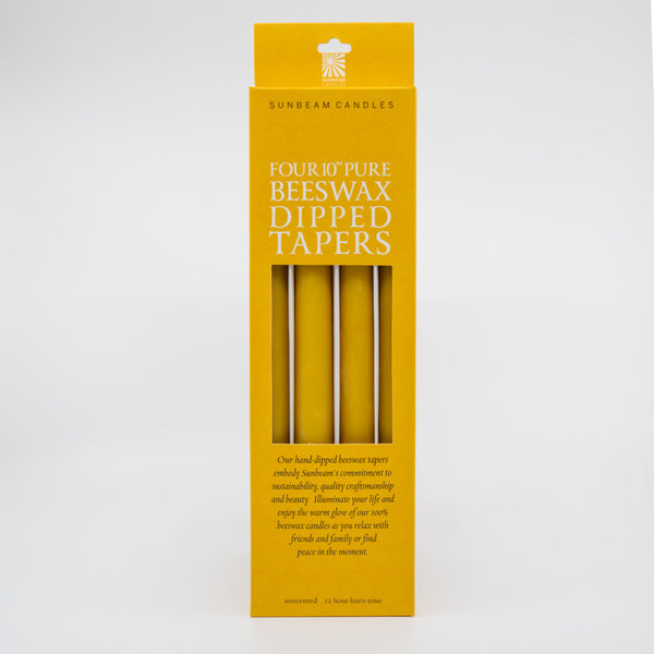 Beeswax 10" Dipped Tapers ~ Natural - touchGOODS
