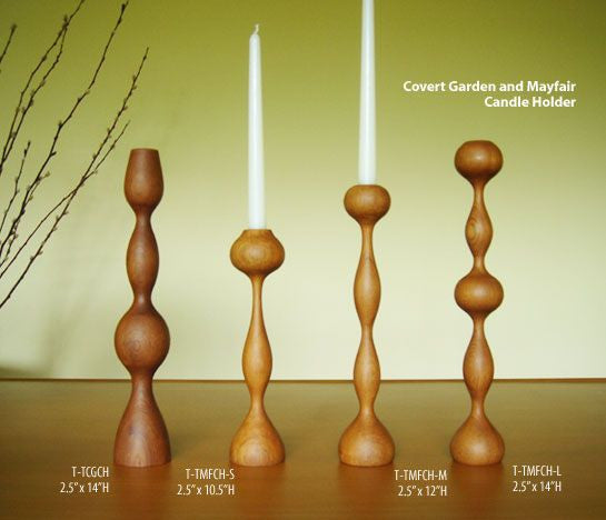 Modern Teak Wood "Covent Garden" Candle Holder - touchGOODS