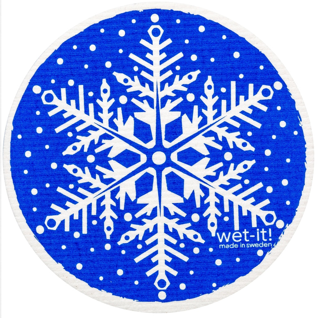 Snowflake Blue Round Swedish Cloth - touchGOODS