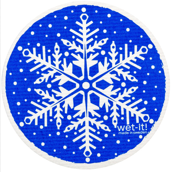 Snowflake Blue Round Swedish Cloth - touchGOODS