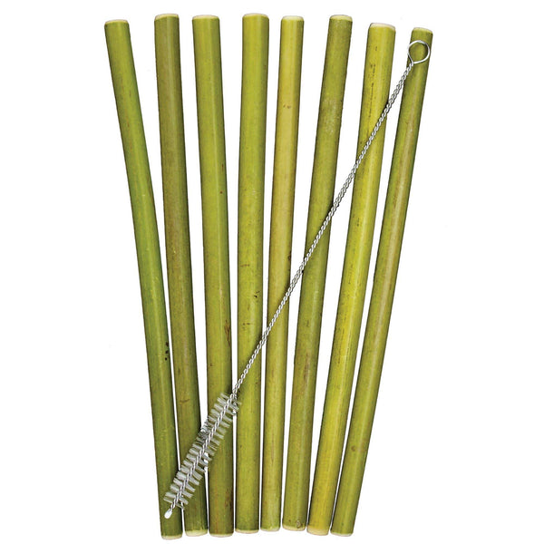 8-Pack Reusable Bamboo Drinking Straws, Dishwasher Safe - touchGOODS