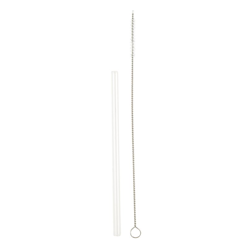 Glass Cocktail Straws - Set 4pk + Cleaning Brush - touchGOODS