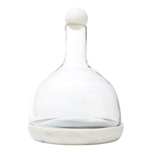 White Marble and Glass Wine Carafe - touchGOODS