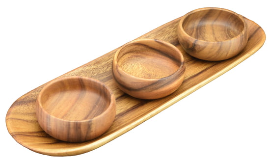 Acacia Wood 4-Piece Serving Set - touchGOODS