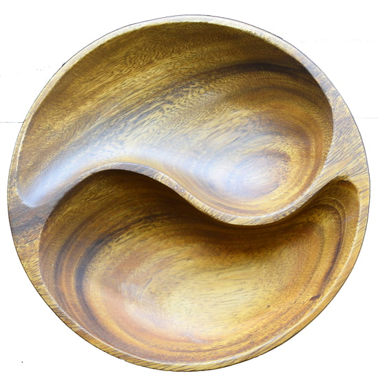 Acacia Wood 2-Compartment Yin Yang Bowl - touchGOODS