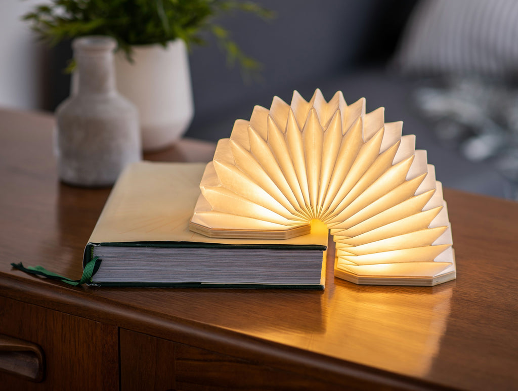 Smart Wood Accordian Lamp - touchGOODS