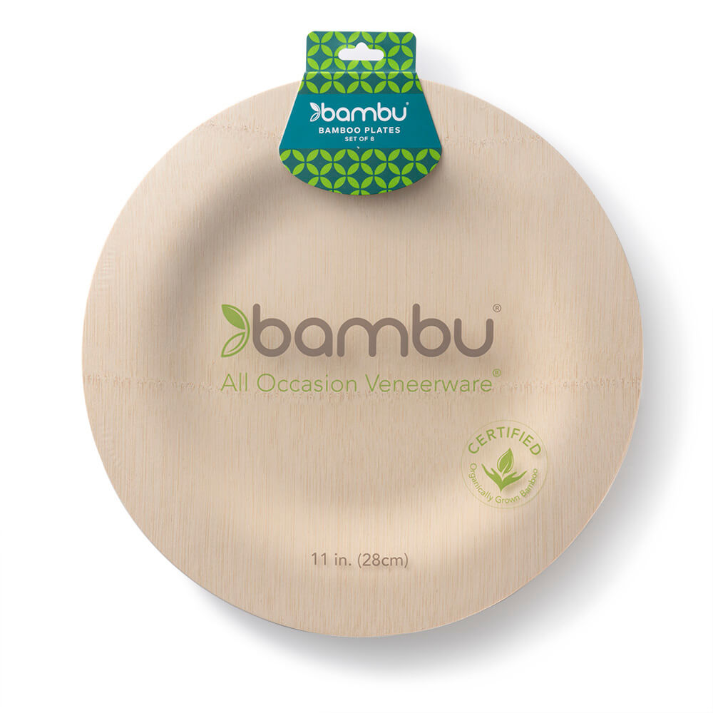 Round Compostable Bamboo Plates - touchGOODS
