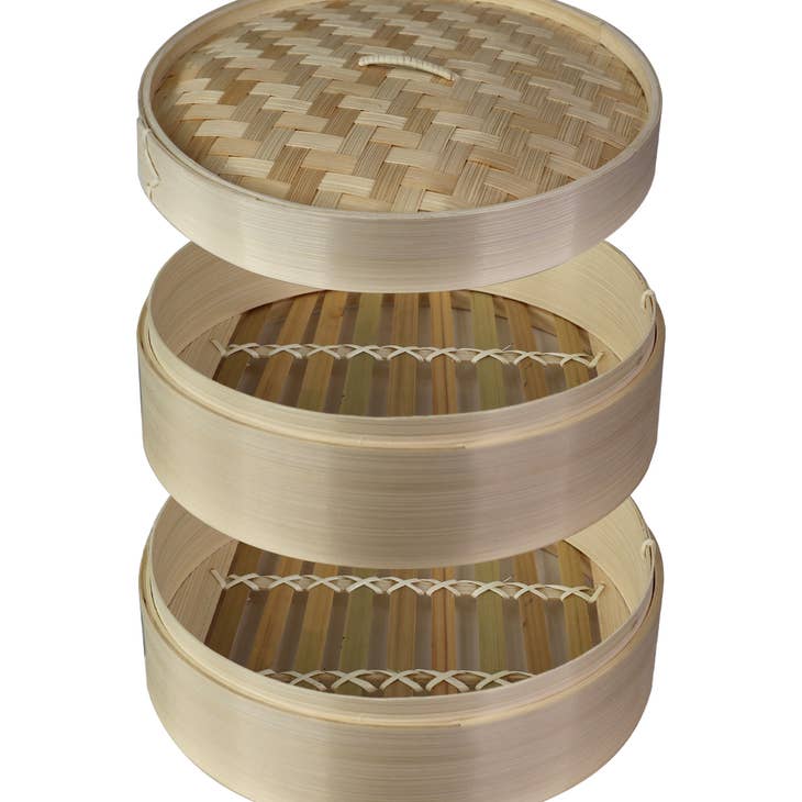 2-Tier Bamboo Steamer Basket - touchGOODS