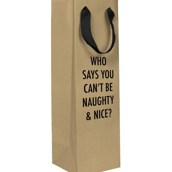 Naughty and Nice Wine Bag - touchGOODS