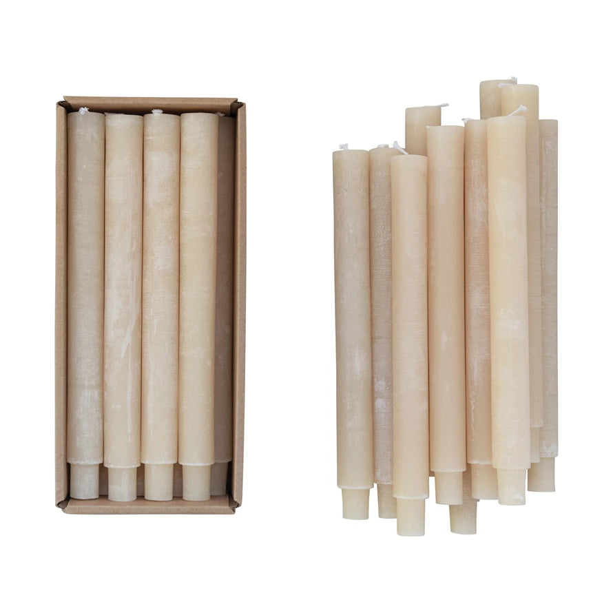 Unscented Taper Candles, Powder Finish, 10" - touchGOODS