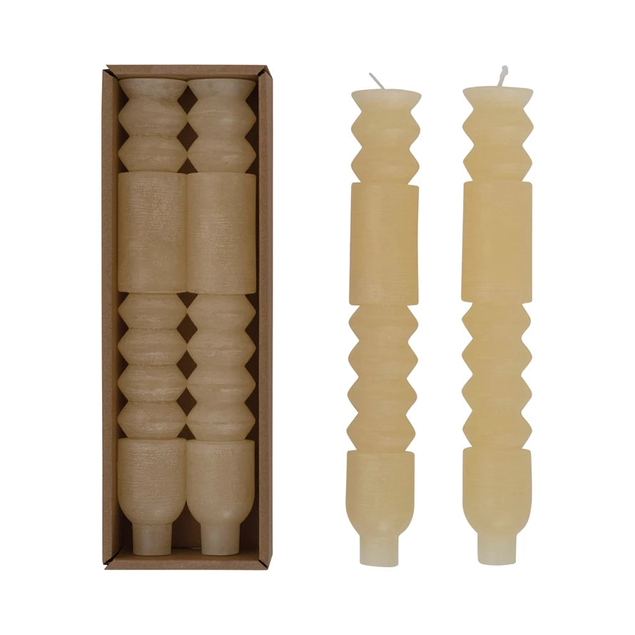 Unscented Totem Taper Candles in Box, Set of 2 - touchGOODS