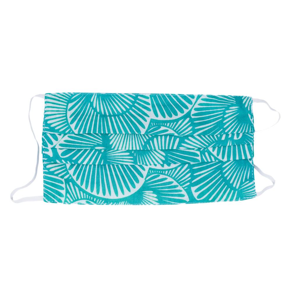 Adult Face Mask - Seashell Summer in Tropical Green - touchGOODS