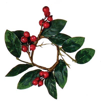 1.25" Boxwood & Berry Candle Ring - touchGOODS