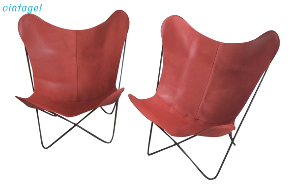 Mid-Century Red Leather Butterfly Chair | touchGOODS