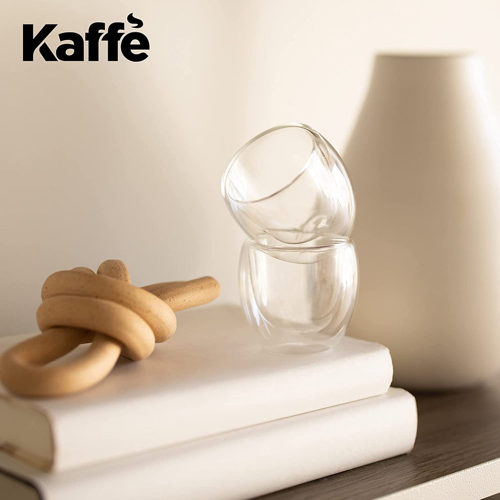 Kaffe 3oz Small Espresso Cups Double-Wall Borosilicate Glass - touchGOODS