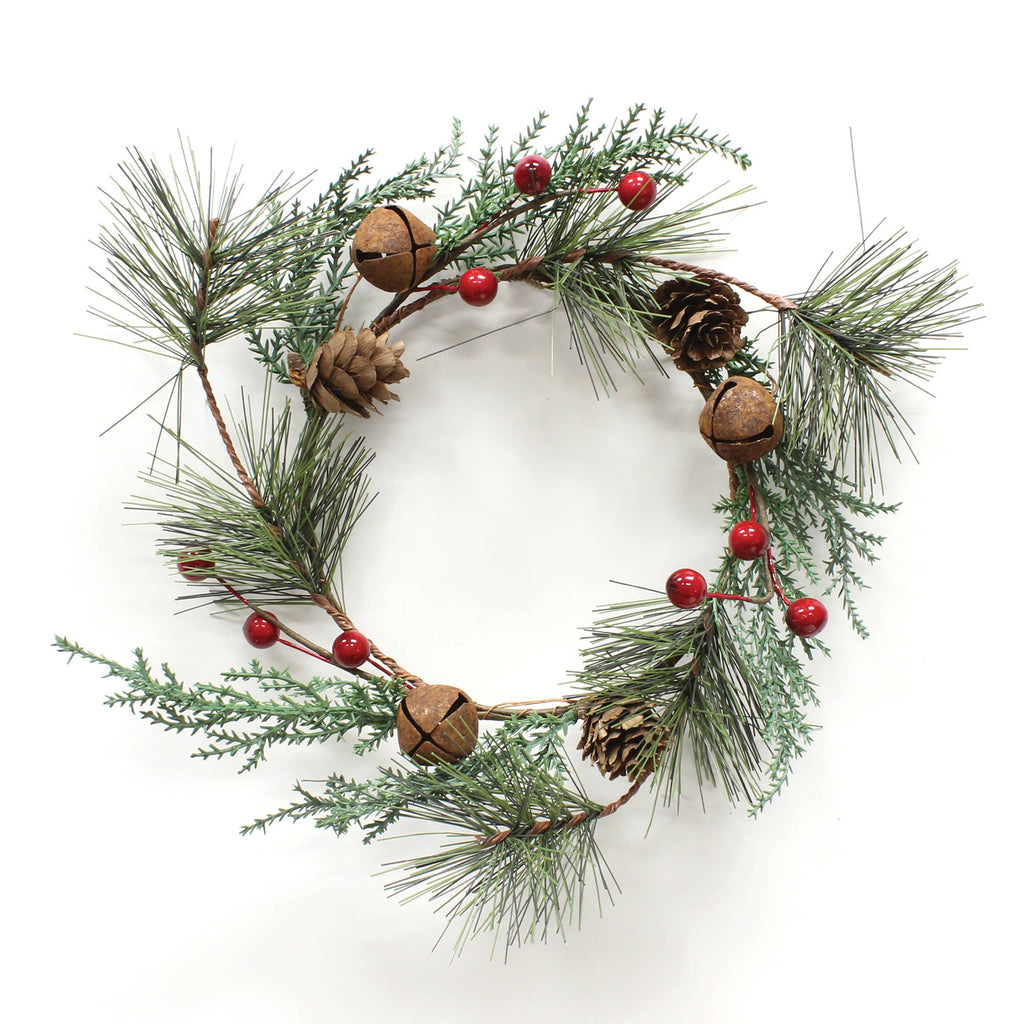 Pine Berry with Jingle Bells Candle Ring - touchGOODS