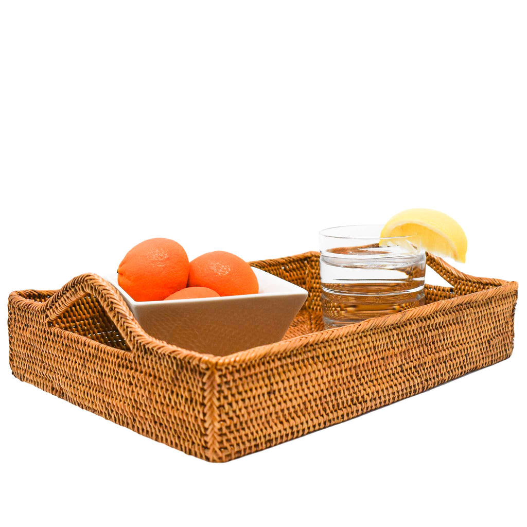 Rattan Tray with Handles - Medium - touchGOODS