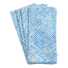 Fretwork Cloth Dinner Napkins in Blue - Set of 4 - touchGOODS
