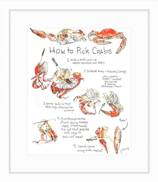 How to Pick Crabs Watercolor by Jackie Maloney - touchGOODS