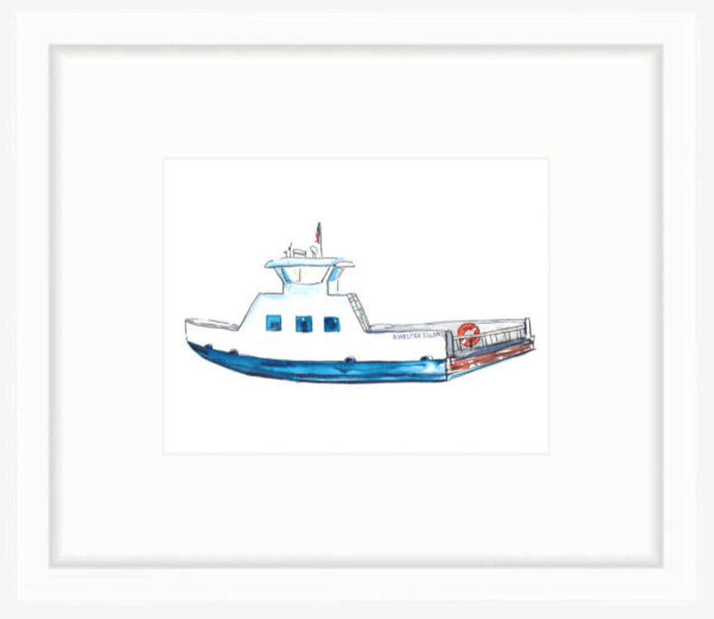 Shelter Island Ferry Watercolor Prints by Jackie Maloney - touchGOODS
