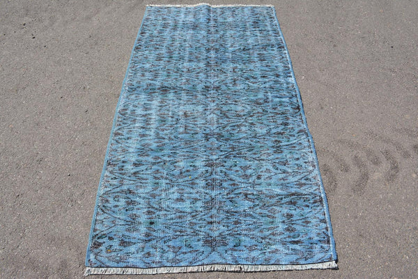 Blue Pattern Over-Dyed Vintage Runner 39" x 78" - touchGOODS