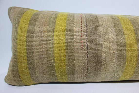 Extra Long Striped Kilim Lumbar Pillow 16 x 48 | touchGOODS