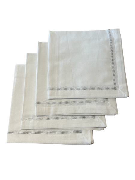 Silver Ladder Embroidered Napkins- Set of 4 - touchGOODS