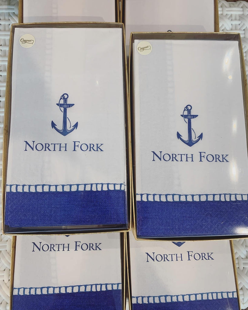 North Fork Linen Border Paper Guest Towel Napkins - 28 Per Box - touchGOODS