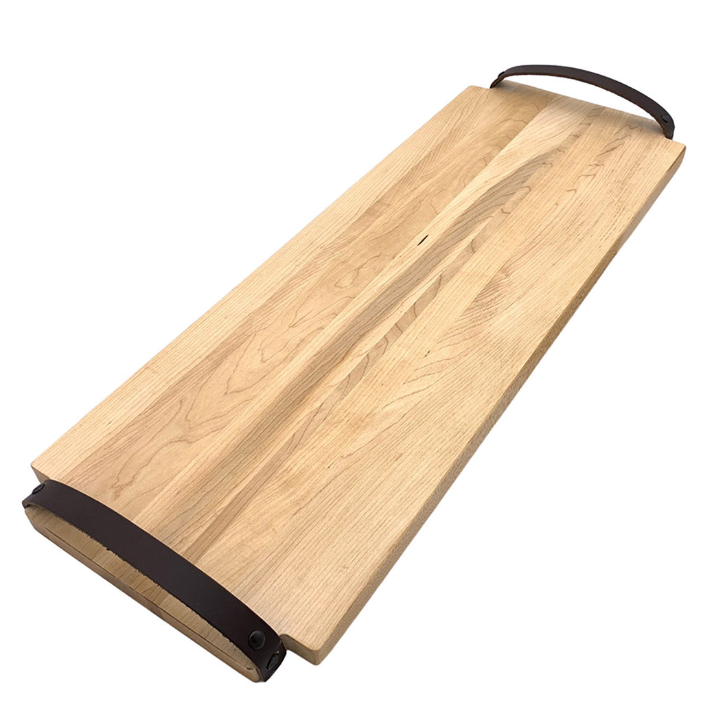 Maple Rectangle Serving Board with Double Leather Handles - touchGOODS
