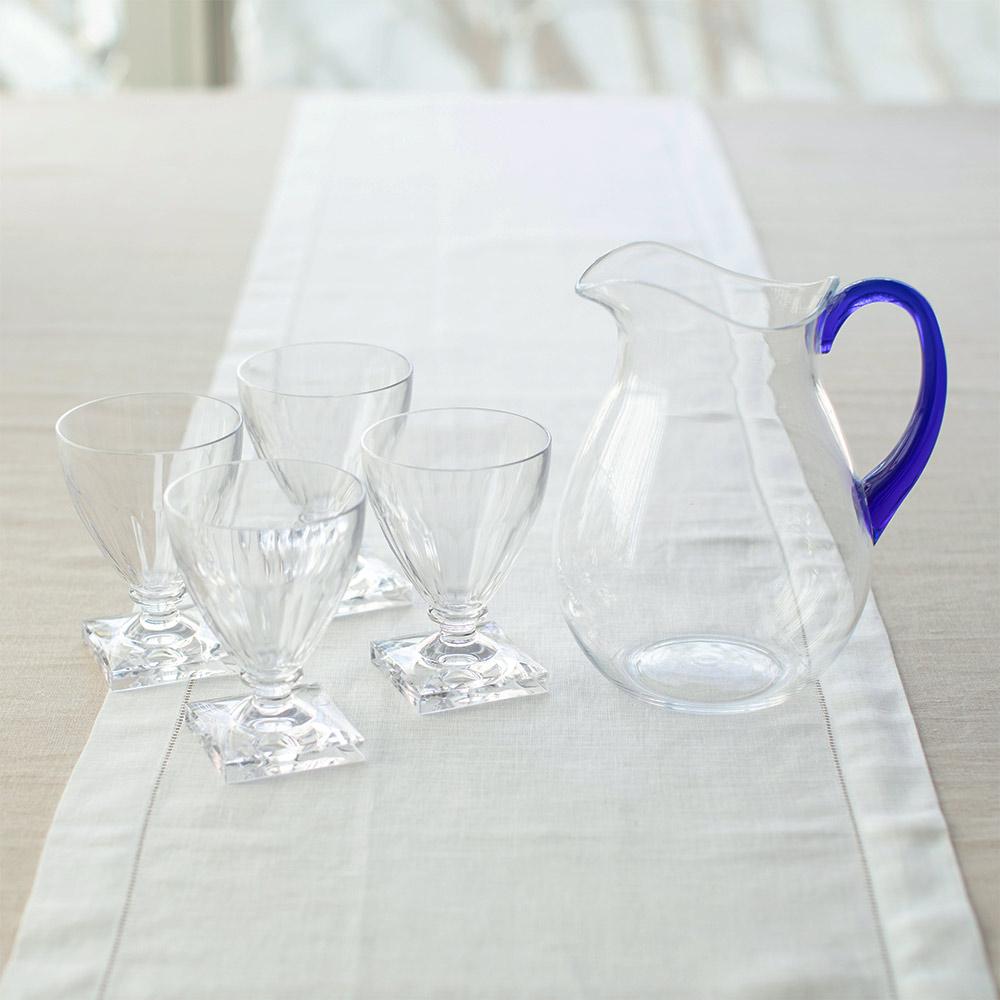 Acrylic Pitcher in Clear with Cobalt Handle - touchGOODS