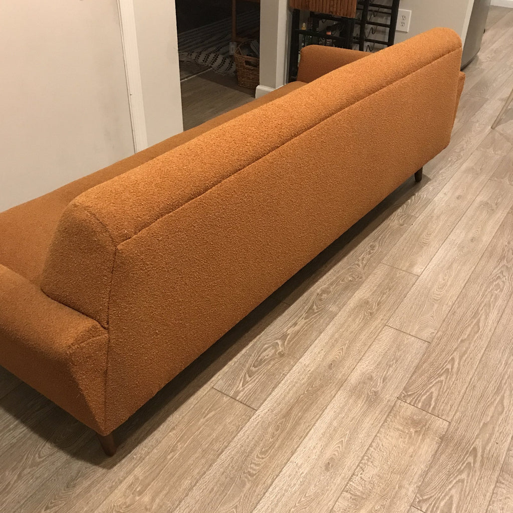 Mid 20th Century Mid Century Modern Pearsall Style Sofa With Original Burnt Orange Upholstery - touchGOODS